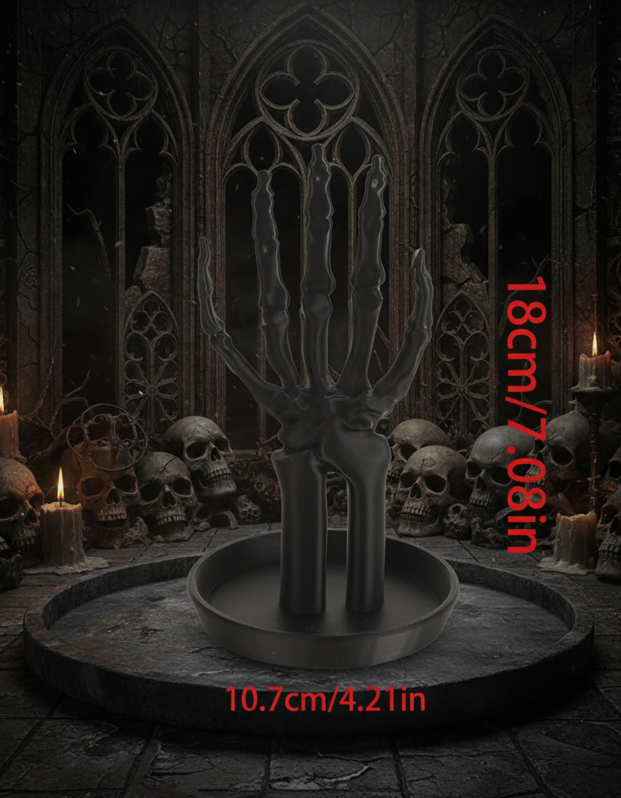 Gothic Bone Hand – Mroczna Dłoń Szkieletu Stojak na Biżuterię Black Edition