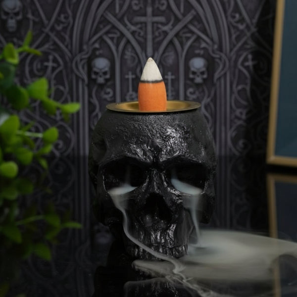 Skull Mist Incense Burner – Gotycki Kominek Kadzidlany Czarna Czaszka SmokeFall Edition