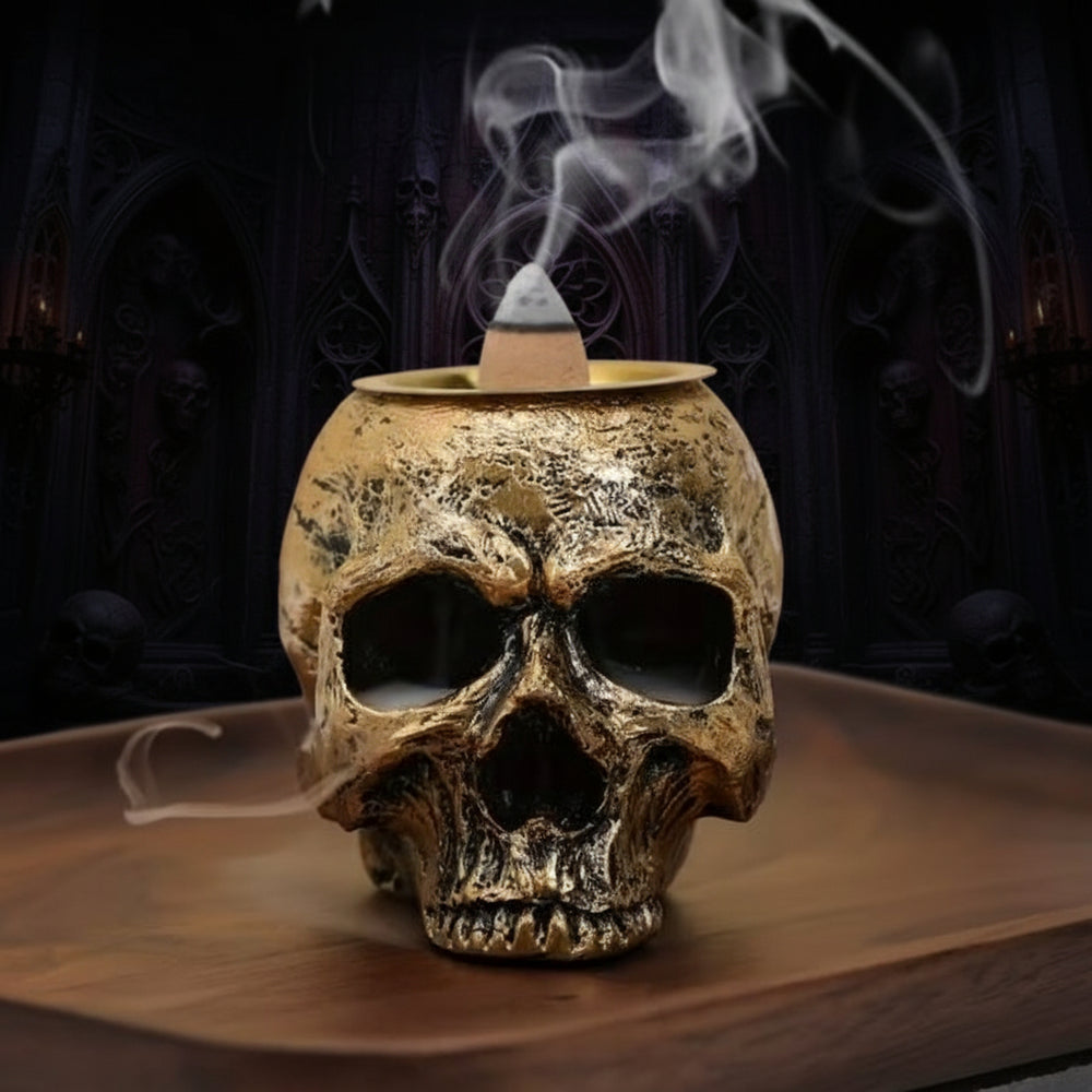 Skull Mist Incense Burner – Gotycki Kominek Kadzidlany Czarna Czaszka SmokeFall Edition