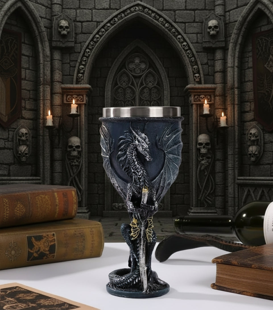 Dragon Guardian Goblet – Gotycki Kielich Strażnika Smoka BlackSteel Edition