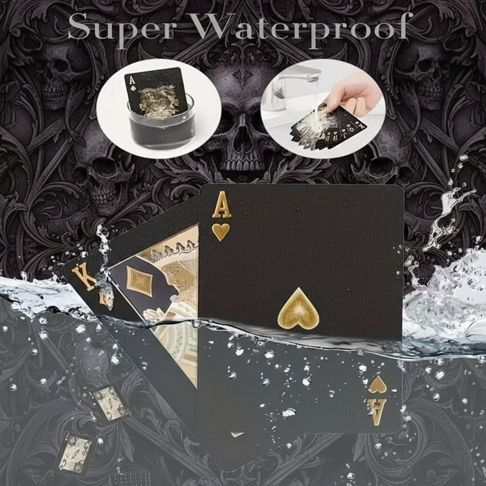 Gothic Black Edition – Wodoodporna Talia Kart ze Złotą i Srebrną Folią Gothic Black Edition
