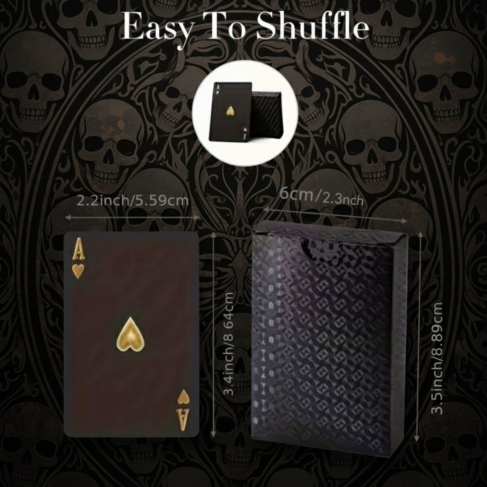 Gothic Black Edition – Wodoodporna Talia Kart ze Złotą i Srebrną Folią Gothic Black Edition